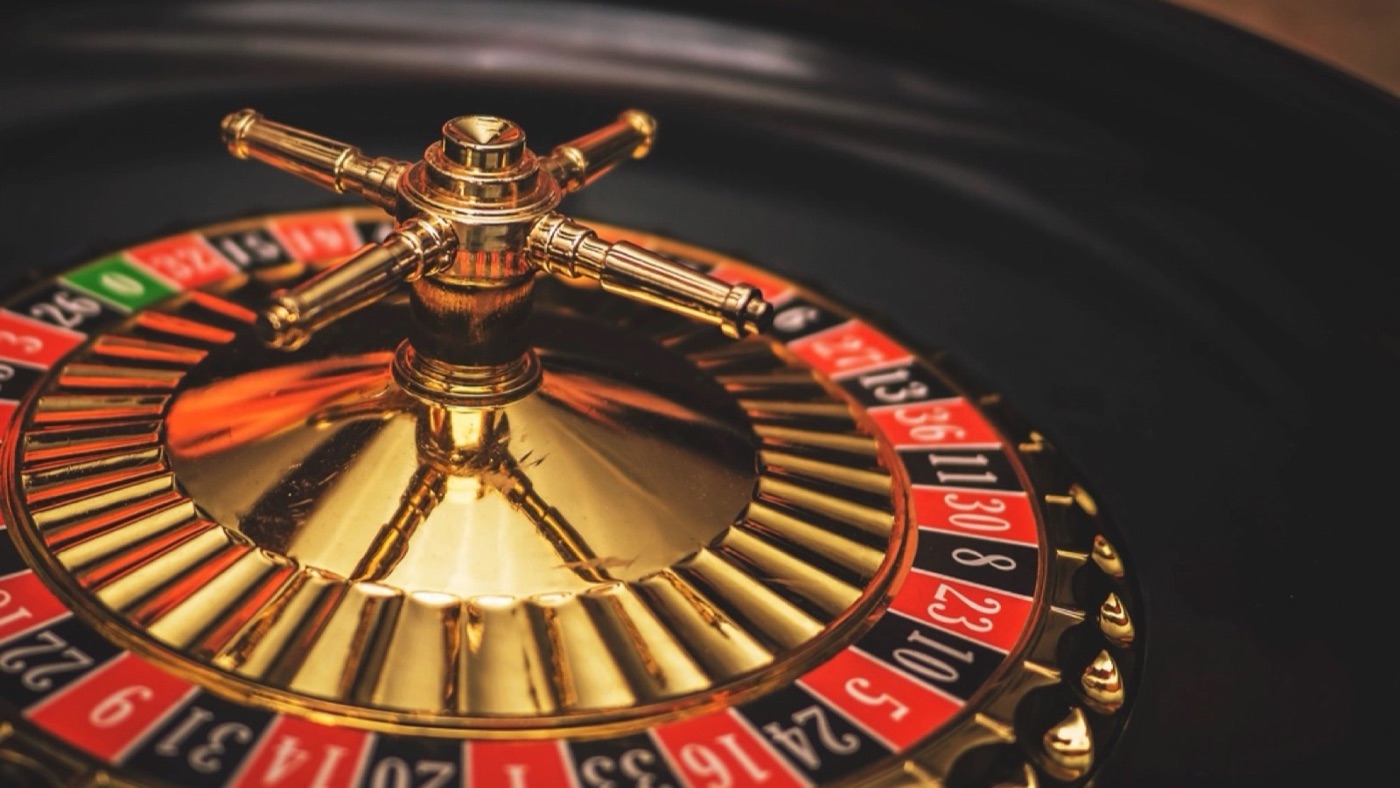 A roulette wheel in a casino