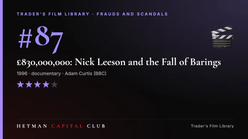 £830,000,000: Nick Leeson and the Fall of Barings (1996)