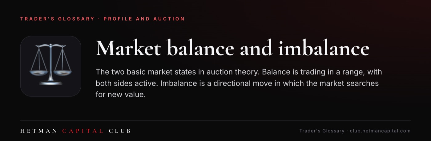 Market balance and imbalance